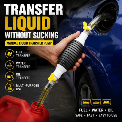 🔥⛽Manual Siphon Pump Kit with 1M Hose, Rubber Pump Bulb & 2 Hose Clamps, Liquid Transfer Pump for Fuel Water Oil, Car Boat Motorcycle
