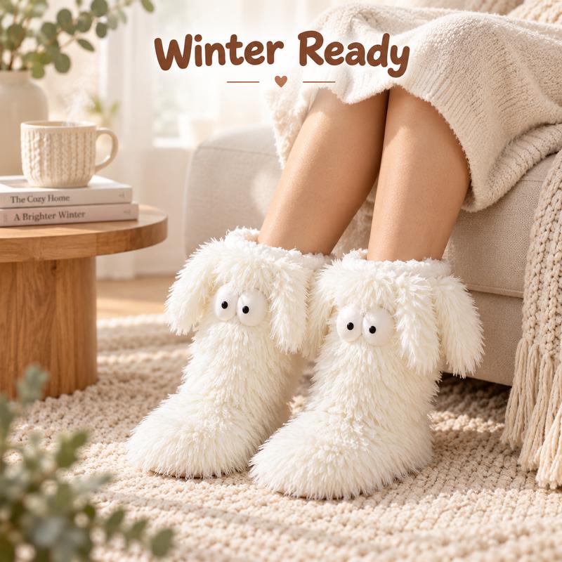🏆🔥LAST DAY BUY 1 GET 1 FREE⚡50K+ SOLD💕Women's Plush Slippers Floor Socks 👍 ✨Winter Home Indoor Thickened Fleece-Lined Anti-Slip Adult