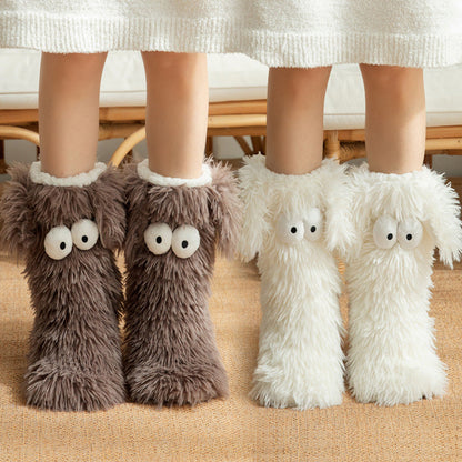 🏆🔥LAST DAY BUY 1 GET 1 FREE⚡50K+ SOLD💕Women's Plush Slippers Floor Socks 👍 ✨Winter Home Indoor Thickened Fleece-Lined Anti-Slip Adult