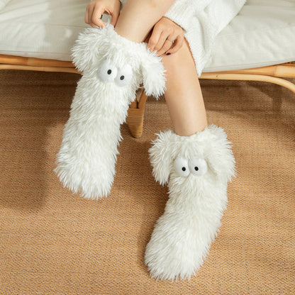 🏆🔥LAST DAY BUY 1 GET 1 FREE⚡50K+ SOLD💕Women's Plush Slippers Floor Socks 👍 ✨Winter Home Indoor Thickened Fleece-Lined Anti-Slip Adult