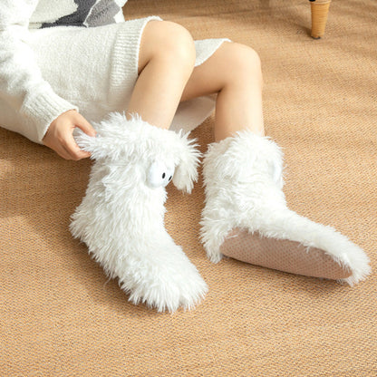 🏆🔥LAST DAY BUY 1 GET 1 FREE⚡50K+ SOLD💕Women's Plush Slippers Floor Socks 👍 ✨Winter Home Indoor Thickened Fleece-Lined Anti-Slip Adult