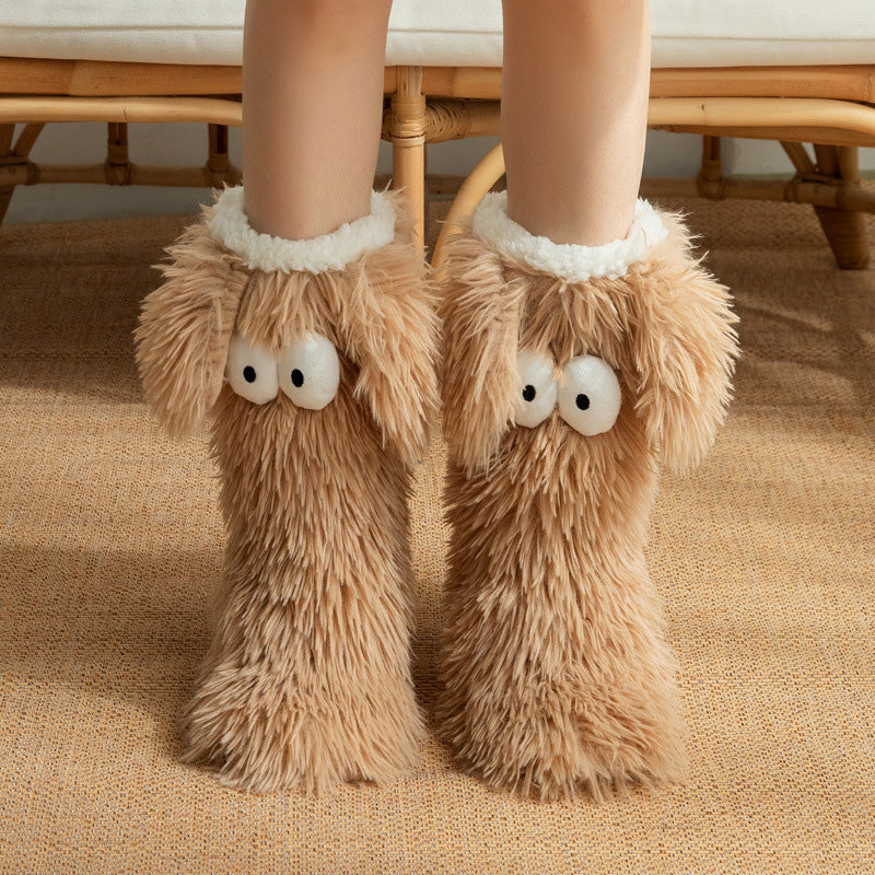 🏆🔥LAST DAY BUY 1 GET 1 FREE⚡50K+ SOLD💕Women's Plush Slippers Floor Socks 👍 ✨Winter Home Indoor Thickened Fleece-Lined Anti-Slip Adult