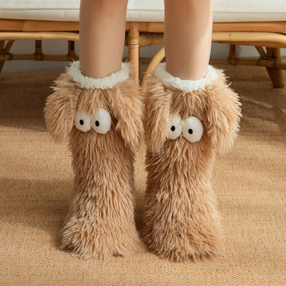 🏆🔥LAST DAY BUY 1 GET 1 FREE⚡50K+ SOLD💕Women's Plush Slippers Floor Socks 👍 ✨Winter Home Indoor Thickened Fleece-Lined Anti-Slip Adult