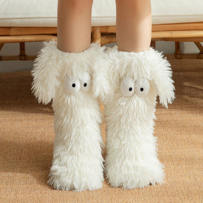 🏆🔥LAST DAY BUY 1 GET 1 FREE⚡50K+ SOLD💕Women's Plush Slippers Floor Socks 👍 ✨Winter Home Indoor Thickened Fleece-Lined Anti-Slip Adult
