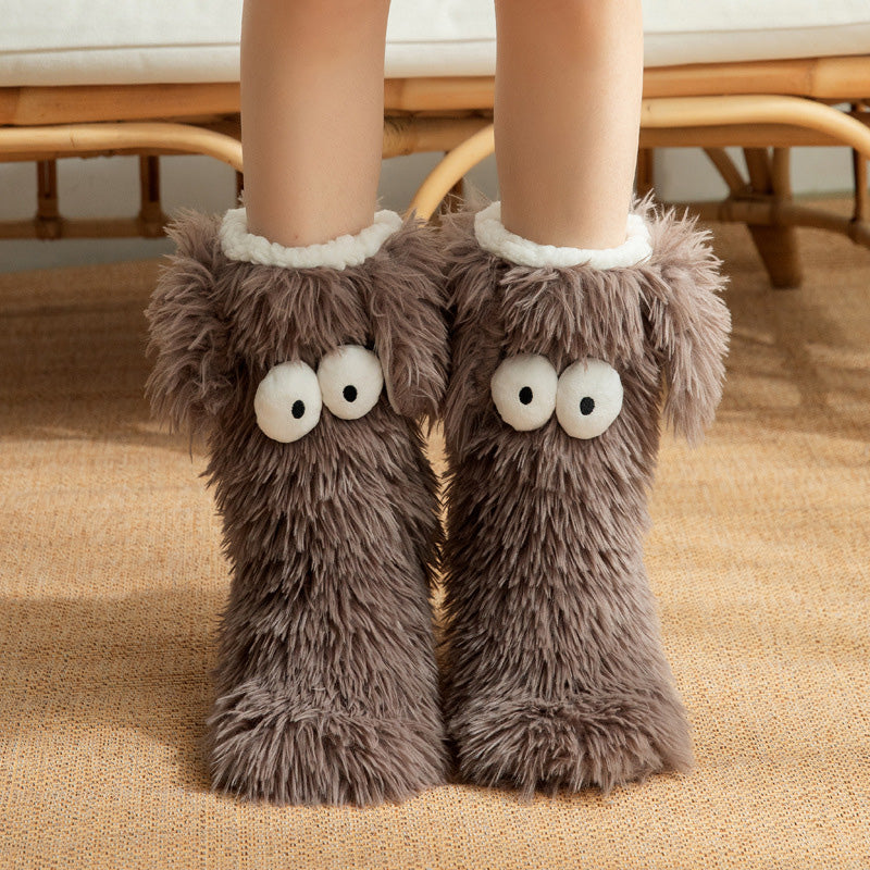 🏆🔥LAST DAY BUY 1 GET 1 FREE⚡50K+ SOLD💕Women's Plush Slippers Floor Socks 👍 ✨Winter Home Indoor Thickened Fleece-Lined Anti-Slip Adult