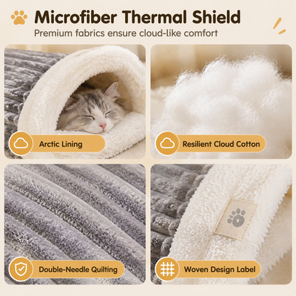Thick Warm Plush Cat Sleeping Bag Cozy Cave Bed Burrowing Pet Bed for Autumn and Winter